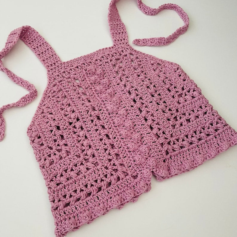 Modello all'uncinetto per top boho da bambina - dai 6 mesi agli 8 anni