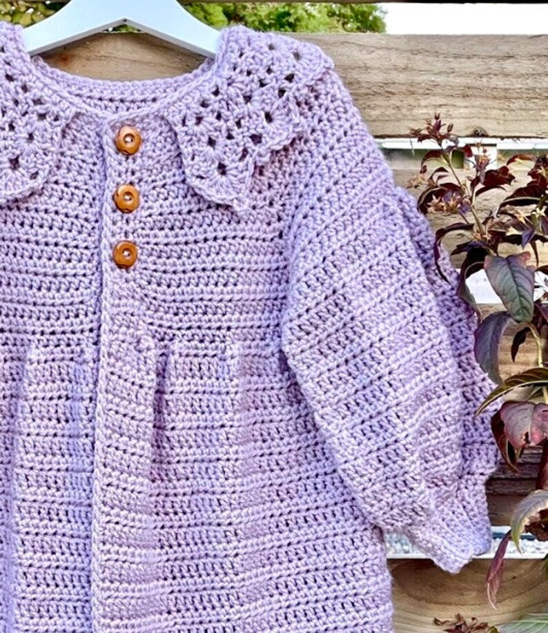 Modello all'uncinetto per cappotto/cardigan per neonati/bambini - dai 6 mesi agli 8 anni