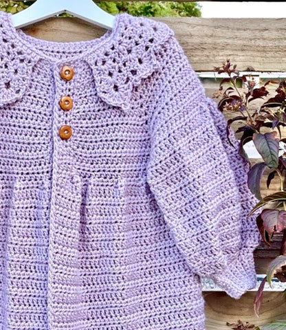 Modello all'uncinetto per cappotto/cardigan per neonati/bambini - dai 6 mesi agli 8 anni