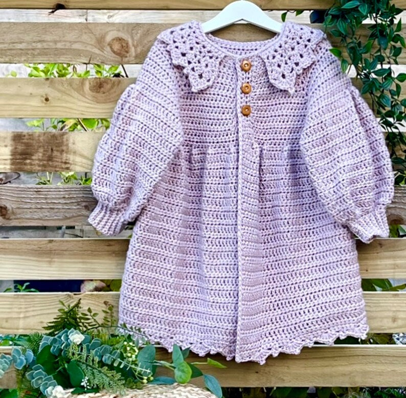 Modello all'uncinetto per cappotto/cardigan per neonati/bambini - dai 6 mesi agli 8 anni