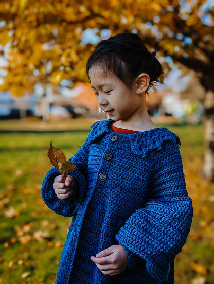 Modello all'uncinetto per cappotto/cardigan per neonati/bambini - dai 6 mesi agli 8 anni