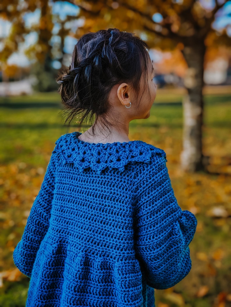 Modello all'uncinetto per cappotto/cardigan per neonati/bambini - dai 6 mesi agli 8 anni