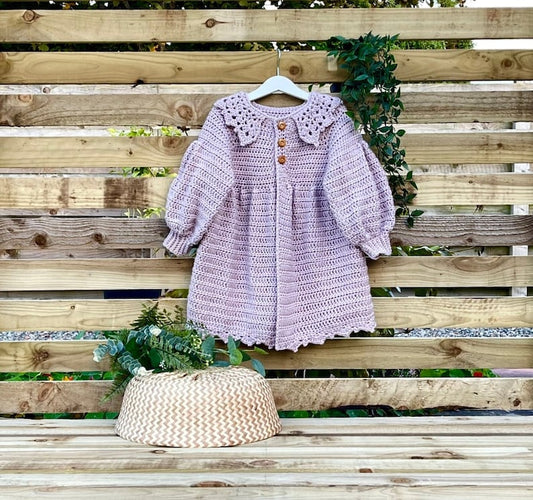 Modello all'uncinetto per cappotto/cardigan per neonati/bambini - dai 6 mesi agli 8 anni