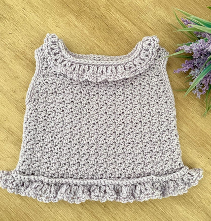 Modello all'uncinetto per top da neonata/bambina - da 0 a 6 anni